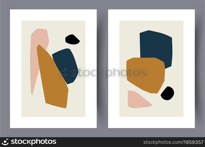 Abstract vector wall art background. Minimalistic abstract wall art background for print. Scandinavian vector style.. Abstract vector wall art background.