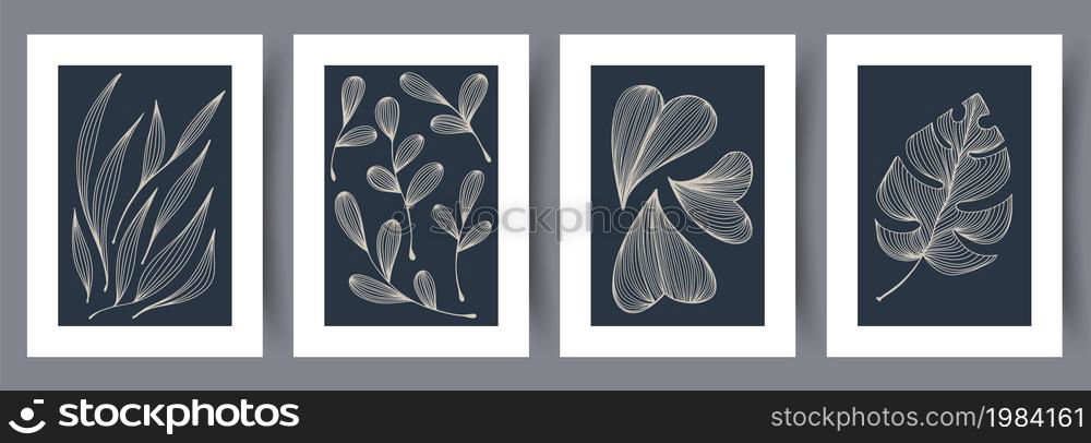 Abstract vector wall art background. Minimalistic abstract wall art background for print. Scandinavian vector style.. Printable wall art vector poster set vector.