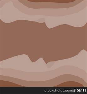 Abstract vector wave frame, background texture in trendy coffee tint. Coffee Bean Day. Happy coffee day. Suitable for banner, price tag or label, wallpaper, poster, card or web, leaflet. Vector. EPS.