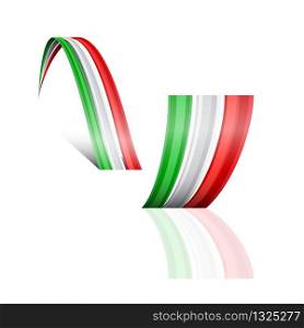 Abstract vector wave italian and mexican flag