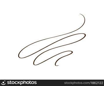 Abstract Vector Wavy calligraphy divider line. Brown illustration. Element of design for posters and flyers story.. Abstract Vector Wavy calligraphy divider line. Brown illustration. Element of design for posters and flyers story