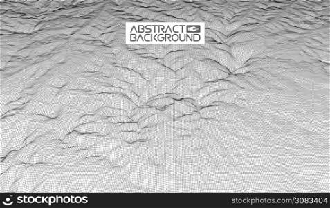 Abstract vector wireframe landscape background. Cyberspace grid. 3d technology wireframe vector illustration. Digital wireframe landscape .. Abstract vector wireframe landscape background. Cyberspace grid. 3d technology wireframe vector illustration. Digital wireframe landscape for presentations .