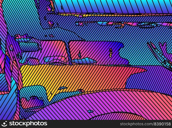 Abstract vibrant background with vivid color gradients and lines pattern