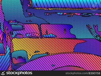 Abstract vibrant background with vivid color gradients and lines pattern
