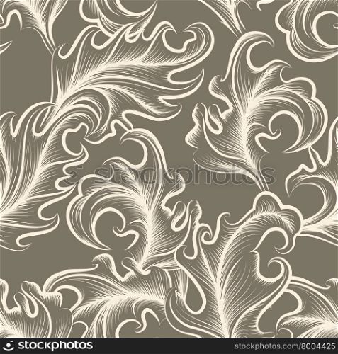 Abstract victorian floral seamless pattern.
