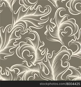 Abstract victorian floral seamless pattern.