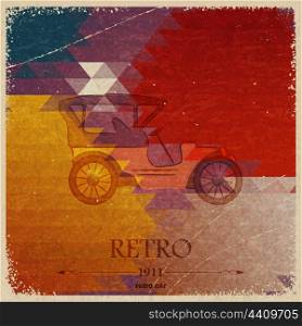 Abstract vintage background with retro automobile