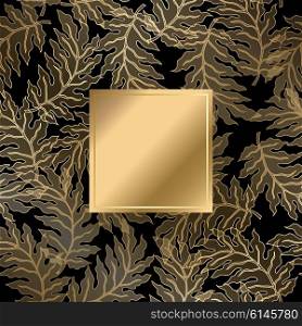 Abstract vintage damask pattern. Vector vintage gold card with damask pattern EPS 10
