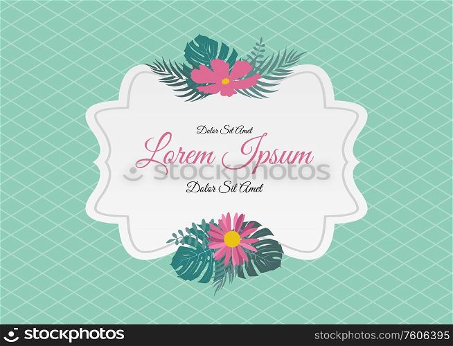 Abstract Vintage Frame with Flowers Vector Illustration EPS10. Abstract Vintage Frame with Flowers