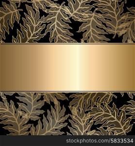 Abstract vintage seamless damask pattern. Vector vintage gild card with seamless damask pattern EPS 10