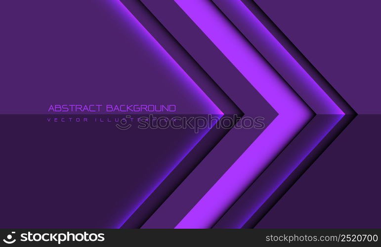 Abstract violet arrow direction on grey with blank space design modern futuristic background vector