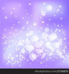 Abstract violet Christmas background with white snowflakes