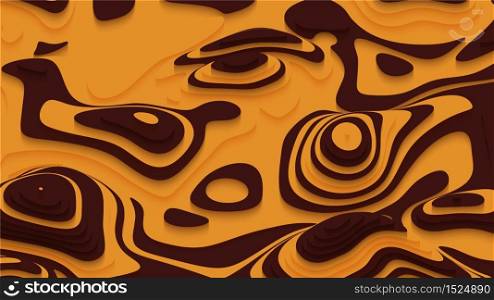 Abstract violet paper cut terrain. Paper sclices with soft shadow form 3d hills. Minimalistic design. Vector illustration. Paper craft landscape. Abstract orange paper cut terrain. Paper sclices with soft shadow form 3d hills. Minimalistic design. Vector illustration. Paper craft landscape.