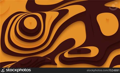 Abstract violet paper cut terrain. Paper sclices with soft shadow form 3d hills. Minimalistic design. Vector illustration. Paper craft landscape. Abstract orange paper cut terrain. Paper sclices with soft shadow form 3d hills. Minimalistic design. Vector illustration. Paper craft landscape.