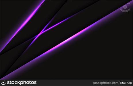 Abstract violet purple light shadow cross slash dynamic on grey with blank space design modern futuristic background vector