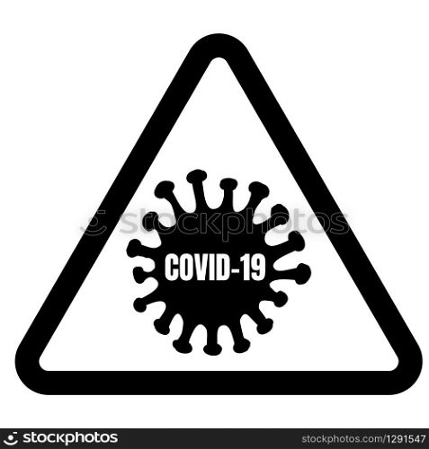Abstract virus strain model coronavirus 2019-nCoV COVID-19 MERS-Cov Novel coronavirus crossed in sign of biohazard warning triangle. Abstract virus strain model coronavirus 2019-nCoV COVID-19 MERS-Cov Novel coronavirus in the sign of biohazard
