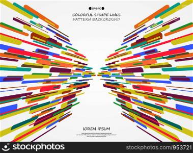 Abstract vivid colorful stripe line of geometric pattern background. You can use for ad, poster, cover design, artwork element, magazine. vector eps10