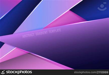 Abstract vivid gradient blue rainbow template design of triangles decorative. Overlapping for ad, poster, template design, print. Illustration vector