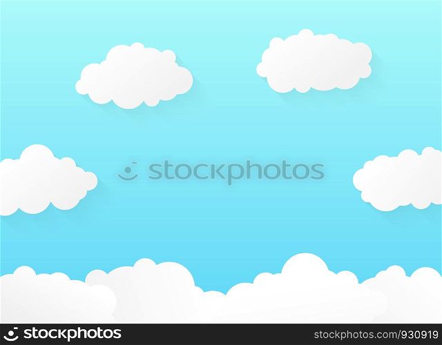 Abstract vivid gradient blue sky with soft clouds pattern design. You can use for art work, ad, poster, cover page, web, report. vector eps10