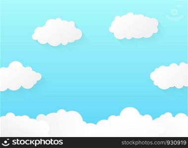 Abstract vivid gradient blue sky with soft clouds pattern design. You can use for art work, ad, poster, cover page, web, report. vector eps10