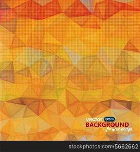 Abstract vivid orange background with triangles. Vector illustration.