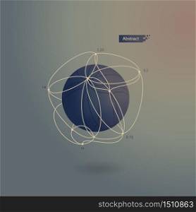 abstract volumetric sphere in a data grid. Lowpoly geometric shape. Vector illustration