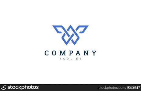 Abstract W letter logo geometry for the technology industry brand identity