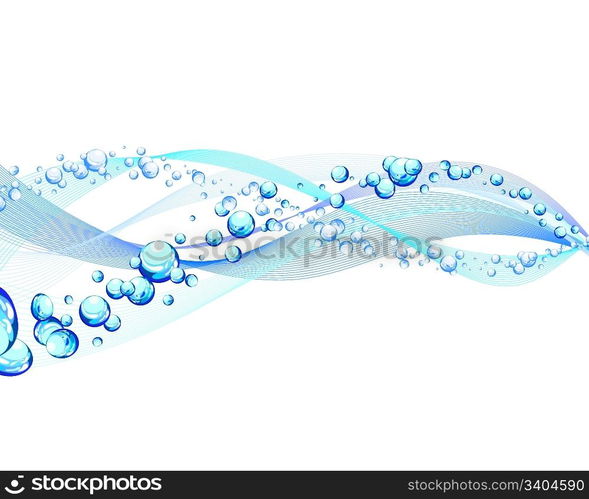 Abstract water vector background with bubbles of air