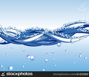 Abstract water vector background with bubbles of air