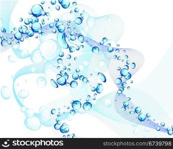 Abstract water vector background with bubbles of air