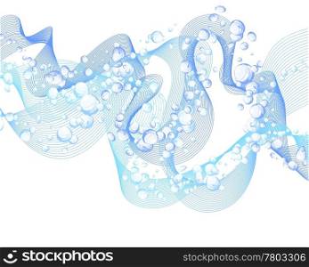 Abstract water vector background with bubbles of air