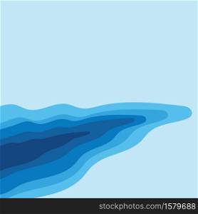 Abstract Water wave vector with sun illustration design background