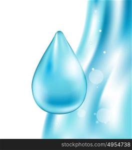 Abstract Water Wavy Background with Drop. Illustration Abstract Water Wavy Background with Drop - Vector