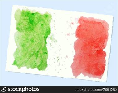 abstract watercolor flag of Italy, vector