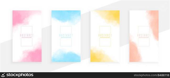 abstract watercolor nice colors banners set 