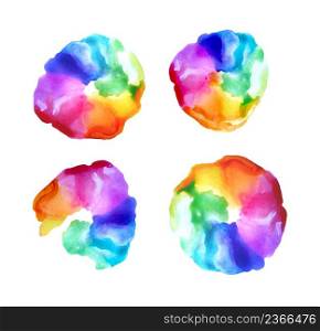 Abstract watercolor rainbow gradient background. Vector illustration.. Watercolor rainbow background