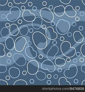 Abstract wave and pebbles seamless pattern. Perfect print for T-shirt, paper, textile and fabric. Modern vector background for decor and design.