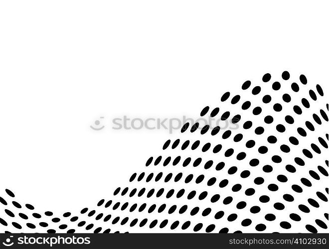 Abstract wave background made out of halftone dots
