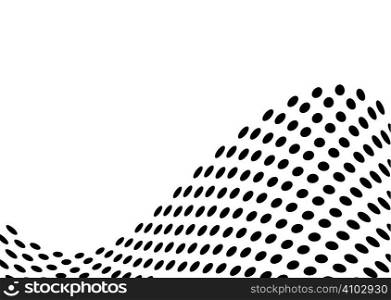 Abstract wave background made out of halftone dots
