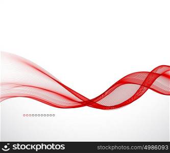 Abstract wave background. Red transparent wavy line. Abstract wave background