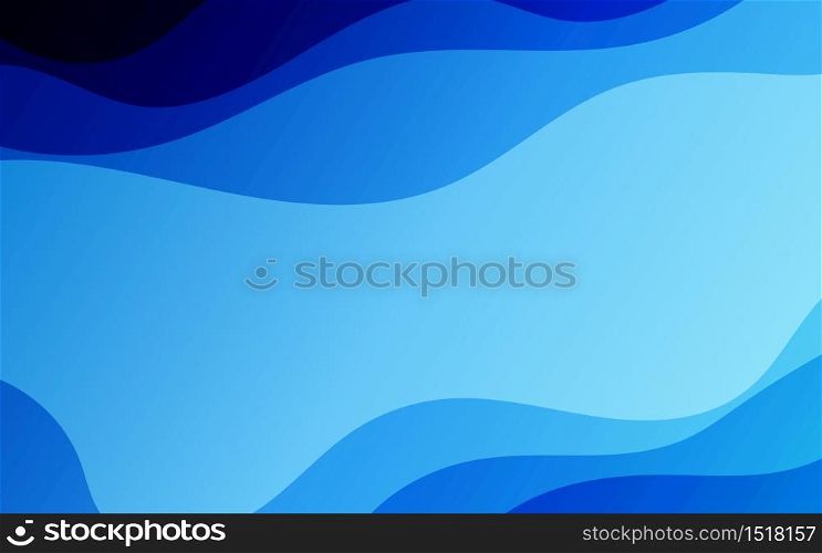 Abstract wave blue deep sea style concept vector background design illustration.
