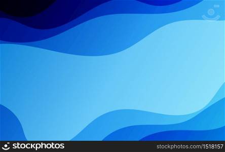 Abstract wave blue deep sea style concept vector background design illustration.