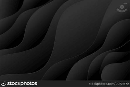 Abstract wave curve banner with dark background vector illustration.