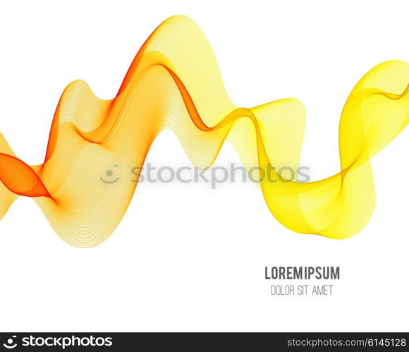 Abstract wave design element. Orange and yellow wave background. Abstract color wave design element. Orange and yellow wave background