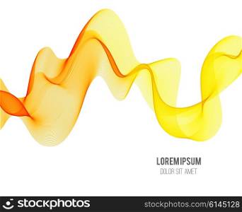 Abstract wave design element. Orange and yellow wave background. Abstract color wave design element. Orange and yellow wave background