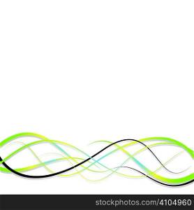 Abstract wave design in green and blue with copy space
