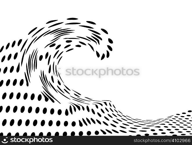 abstract wave design made out of distorted circles