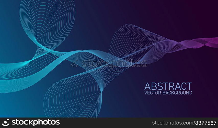 Abstract wave element for design. Stylized line art background. Digital frequency track equalizer. Abstract colorful lines vector background. Stylish color background illustration