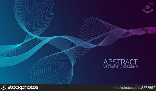 Abstract wave element for design. Stylized line art background. Digital frequency track equalizer. Abstract colorful lines vector background. Stylish color background illustration