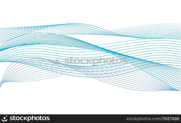 Abstract wave from curved lines of blue color on white background. Vector Illustration. EPS10. Abstract wave from curved lines of blue color on white background. Vector Illustration